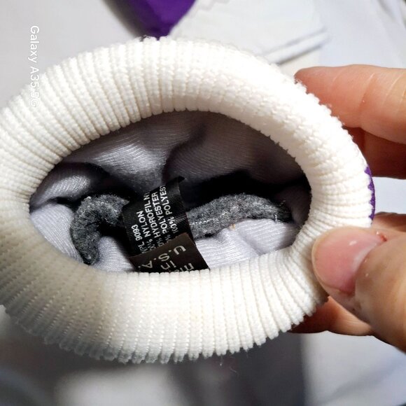 Vintage Gates Ladies Snow Gloves Purple & White Triad Insulated Large Nylon Poly - Picture 5 of 6